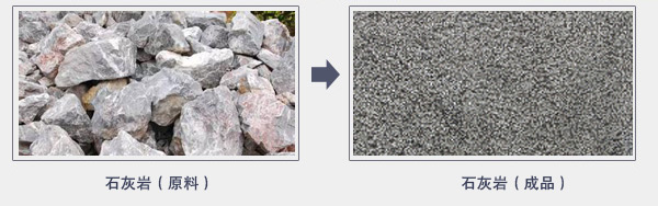 石灰巖加工前后