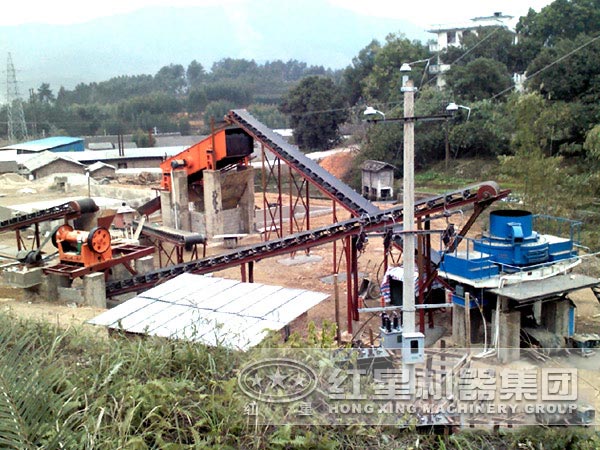 制砂生產(chǎn)現(xiàn)場(chǎng)