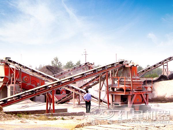 河卵石制沙機生產現場