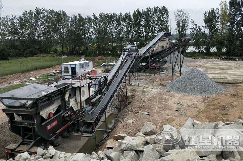 移動式制砂機處理花崗巖現場