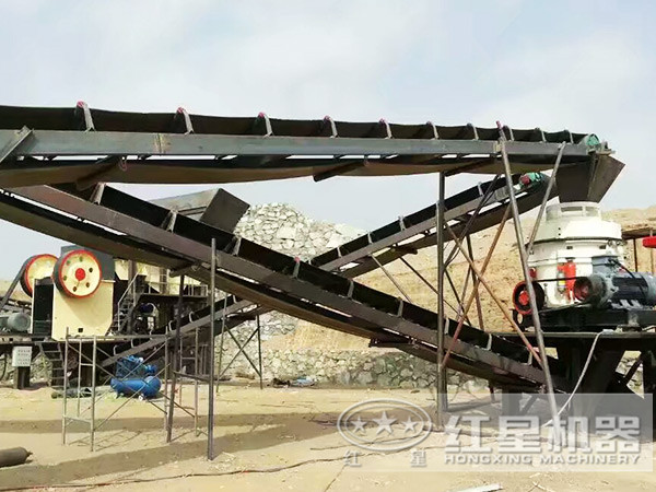 環保型石頭破碎機作業現場