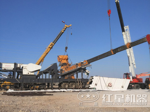 紅星一天500噸移動式造沙機生產現場