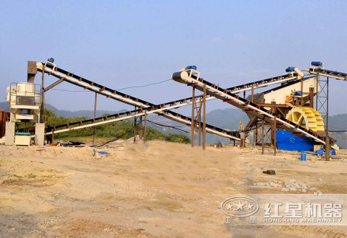石粉制砂生產(chǎn)線(xiàn)作業(yè)現(xiàn)場(chǎng)