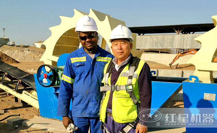 紅星用戶輪式洗砂機作業現場