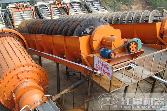 螺旋式洗砂機作業現場