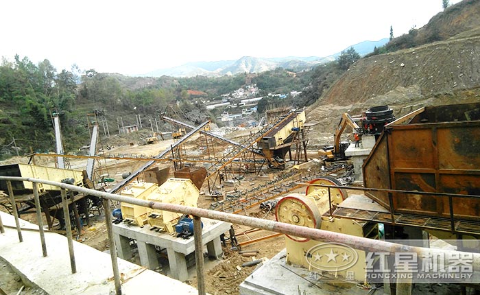 固定式破碎機生產作業現場