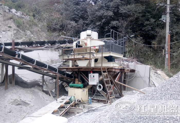 寧波機制砂設備制砂現場