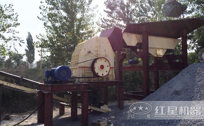 碎石生產(chǎn)線工藝現(xiàn)場(chǎng)（配置重錘破）