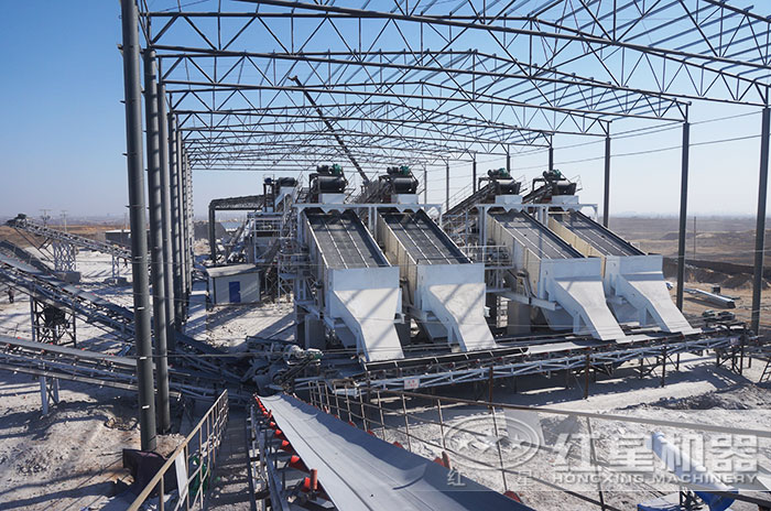 大型河卵石碎石生產(chǎn)線現(xiàn)場