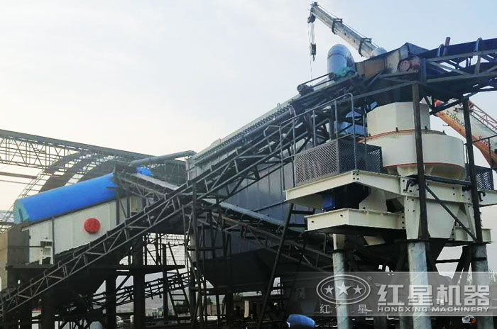 河卵石碎砂機安裝現場