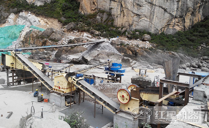 完整的機制砂生產線加工現場
