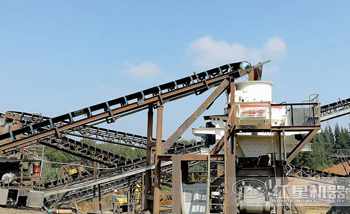 石頭粉碎成沙用戶加工現場