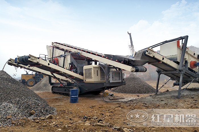 移動砂石料破碎生產線設備加工現場