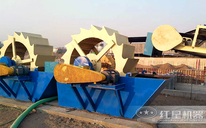 輪斗式洗砂機加工現場