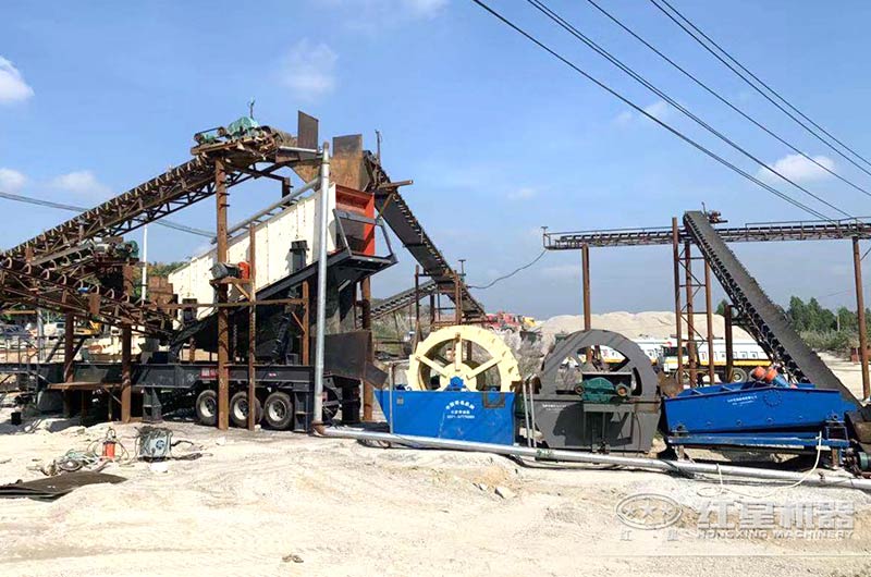 移動式大型制砂生產現場