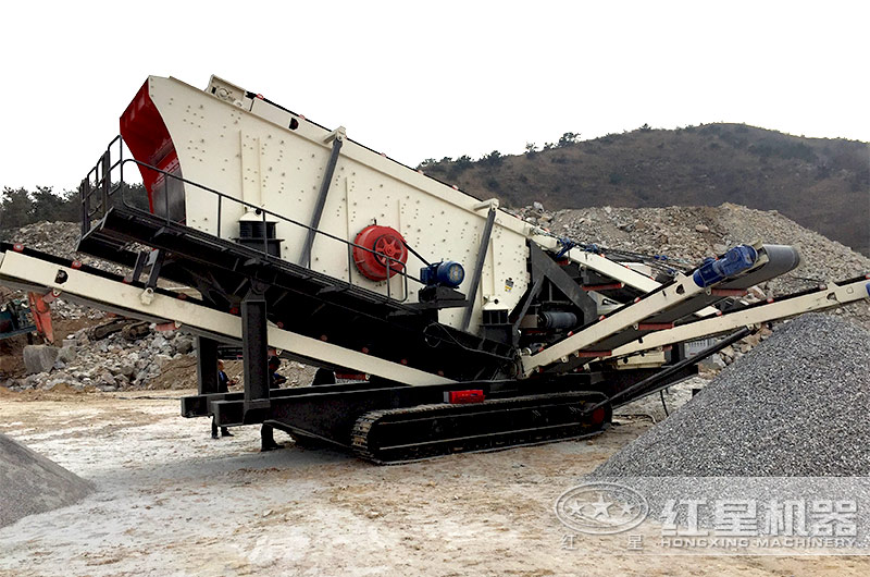 移動(dòng)式建筑垃圾破碎現(xiàn)場(chǎng)